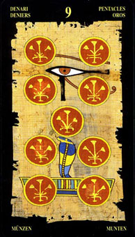  - Egyptian Tarot - ǮҾ - Nine Of Pentacles