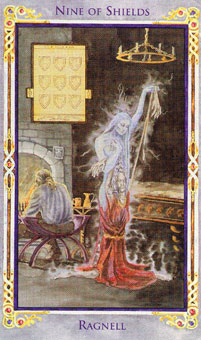 ɪ - Legend Arthurian Tarot - ǮҾ - Nine Of Pentacles