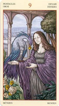 ɯ - Mona Lisa Tarot - ǮҾ - Nine Of Pentacles