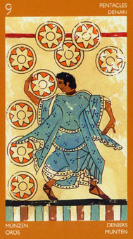 ³ - Etruscan Tarot - ǮҾ - Nine Of Pentacles