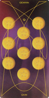 ǵﰲ - Adrian Tarot - ǮҾ - Nine Of Pentacles