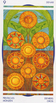 ˮ - Crystal Tarot - ǮҾ - Nine Of Pentacles