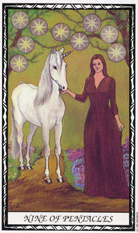  - Unicorn Tarot - ǮҾ - Nine Of Pentacles