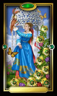 Ѥ - Gilded Tarot - ǮҾ - Nine Of Pentacles