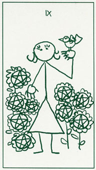  - Stick Figure Tarot - ǮҾ - Nine Of Pentacles