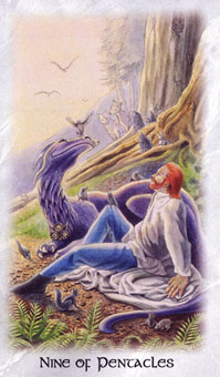  - The Celtic Dragon Tarot - ǮҾ - Nine Of Pentacles