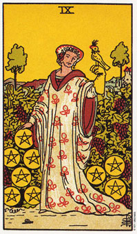 ԭʼΰ - Original Rider-Waite Tarot - ǮҾ - Nine Of Pentacles