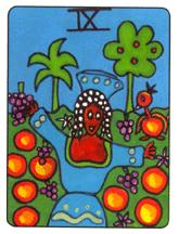  - African Tarot - ǮҾ - Nine Of Pentacles