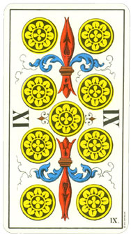 1JJʿ1974 - 1JJ Swiss Tarot 1974 - ǮҾ - Nine Of Pentacles