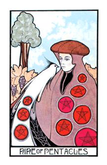 ̫ʱ - Aquarian Tarot - ǮҾ - Nine Of Pentacles