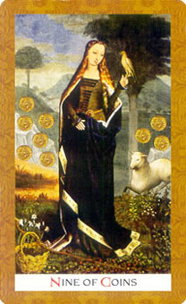 ƽʱ - Golden Tarot - ǮҾ - Nine Of Pentacles