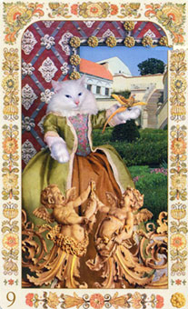 ˲è - Baroque Bohemian Cats Tarot - ǮҾ - Nine Of Pentacles