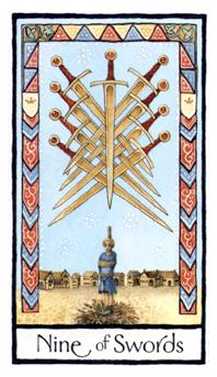 Ӣʼ - Old English Tarot -  - Nine Of Swords