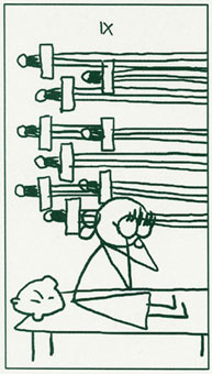  - Stick Figure Tarot -  - Nine Of Swords