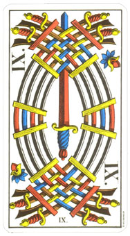 1JJʿ1974 - 1JJ Swiss Tarot 1974 -  - Nine Of Swords