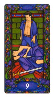  - Art Nouveau Tarot -  - Nine Of Swords