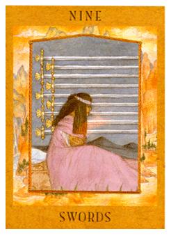 Ů - Goddess Tarot -  - Nine Of Swords