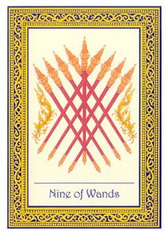 ̩ʼ - Royal Thai Tarot - ȨȾ - Nine Of Wands