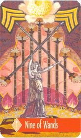 ÷ - Zerner Farber Tarot - ȨȾ - Nine Of Wands