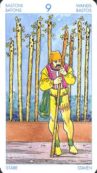 ʥ׳ΰ - Universal Waite Tarot - ȨȾ - Nine Of Wands