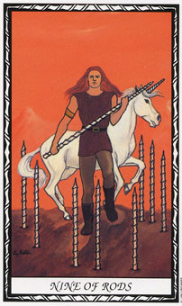  - Unicorn Tarot - ȨȾ - Nine Of Wands