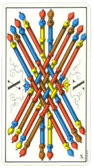 1JJʿ1974 - 1JJ Swiss Tarot 1974 - ȨȾ - Nine Of Wands