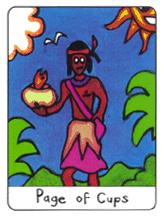  - African Tarot - ʥ̴ - Page Of Cups