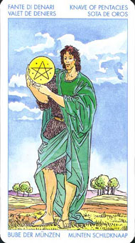 ʥ׳ΰ - Universal Waite Tarot - Ǯ̴ - Page Of Pentacles