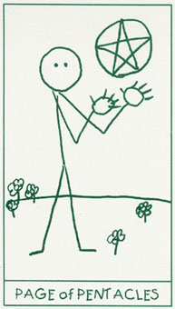  - Stick Figure Tarot - Ǯ̴ - Page Of Pentacles