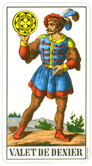 1JJʿ1974 - 1JJ Swiss Tarot 1974 - Ǯ̴ - Page Of Pentacles