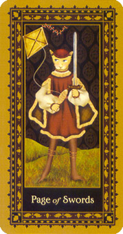 è - Medieval Cat Tarot - ̴ - Page Of Swords