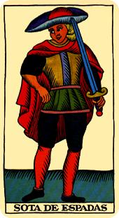  - Marseilles Tarot - ̴ - Page Of Swords