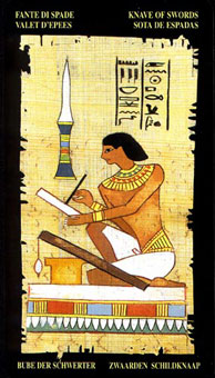  - Egyptian Tarot - ̴ - Page Of Swords