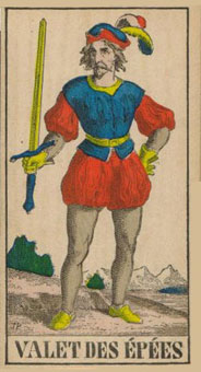 1JJʿ1870 - 1JJ Swiss Tarot 1870 - ̴ - Page Of Swords