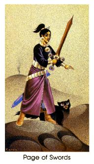 è - Cat People Tarot - ̴ - Page Of Swords