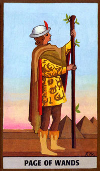 ɫΰ - Golden Rider Tarot - Ȩ̴ - Page Of Wands