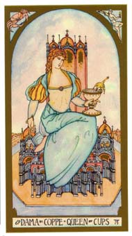 文艺复兴塔罗牌 - renaissance tarot - 圣杯王后 - queen of cups