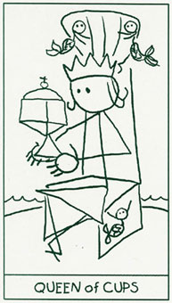  - Stick Figure Tarot - ʥ - Queen Of Cups