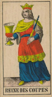 1JJʿ1870 - 1JJ Swiss Tarot 1870 - ʥ - Queen Of Cups