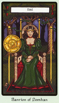  - Faery Wicca Tarot - Ǯ - Queen Of Pentacles