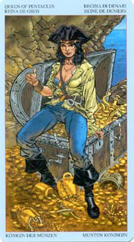  - Sea Rover Tarot - Ǯ - Queen Of Pentacles