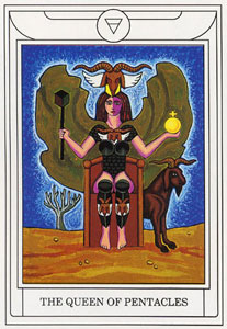 ƽ - Golden Dawn Magical Tarot - Ǯ - Queen Of Pentacles