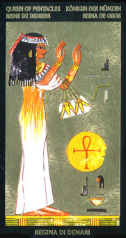  - Nefertaris Tarot - Ǯ - Queen Of Pentacles