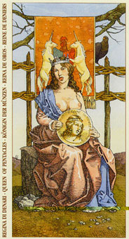 Ŷ - Tarot of Durer - Ǯ - Queen Of Pentacles