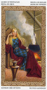 ³ - Tarot of Druids - Ǯ - Queen Of Pentacles