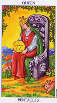 ΰ - Radiant Rider-Waite Tarot - Ǯ - Queen Of Pentacles