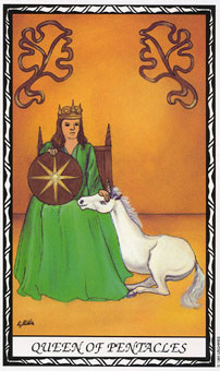  - Unicorn Tarot - Ǯ - Queen Of Pentacles