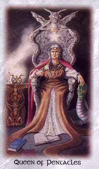  - The Celtic Dragon Tarot - Ǯ - Queen Of Pentacles