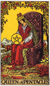 ԭʼΰ - Original Rider-Waite Tarot - Ǯ - Queen Of Pentacles