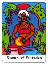  - African Tarot - Ǯ - Queen Of Pentacles